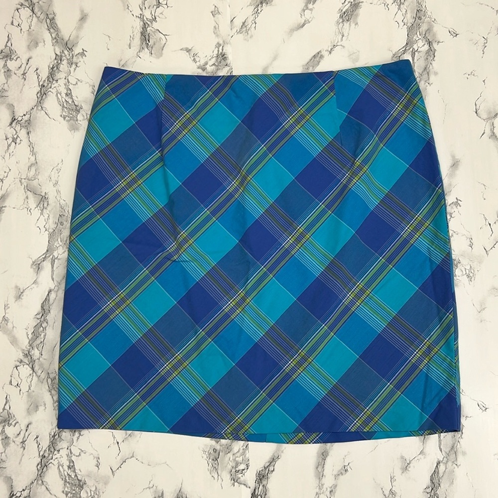 Newport News High Waist Plaid Print Mini Skirt - 1092